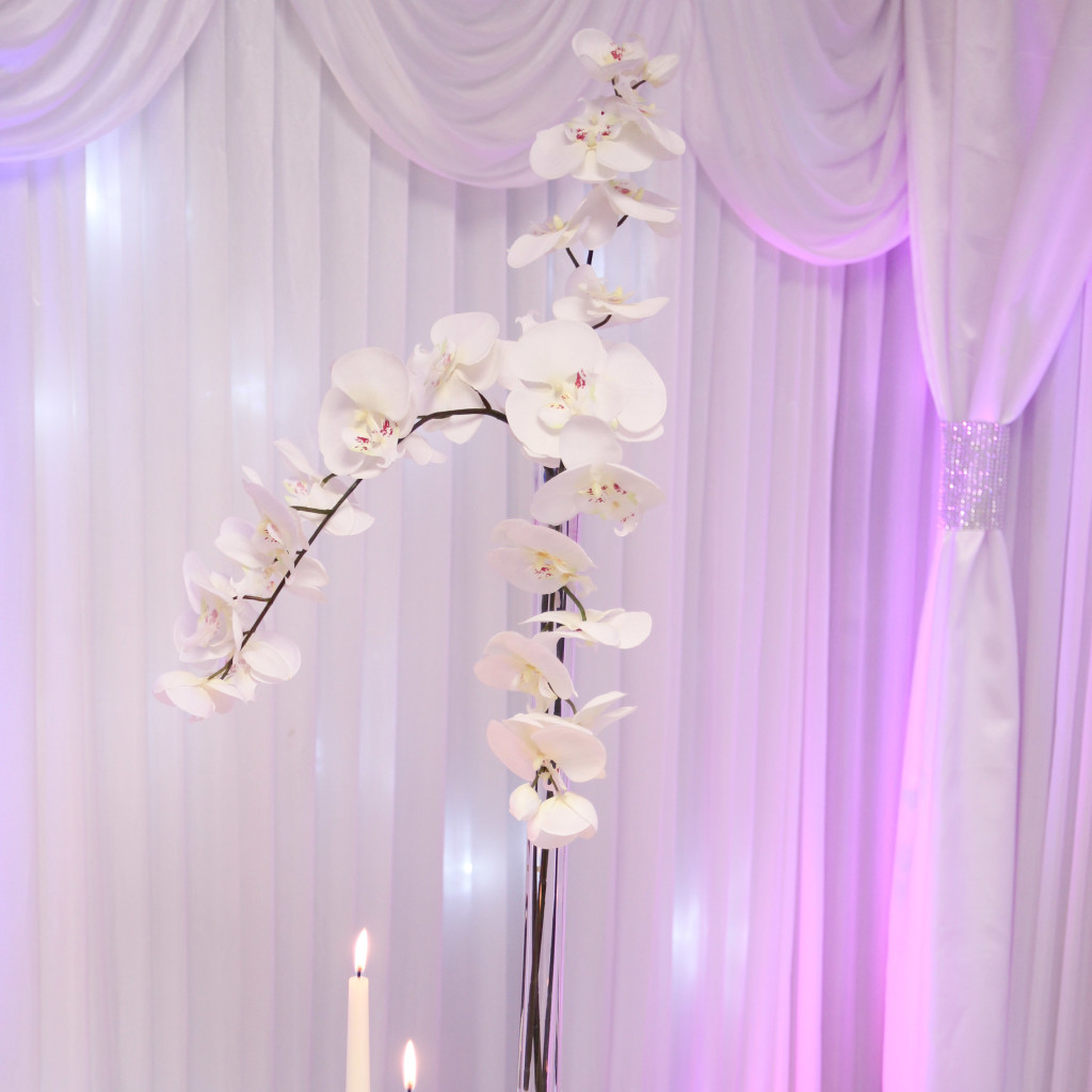 White Silk Orchid Centrepiece Square