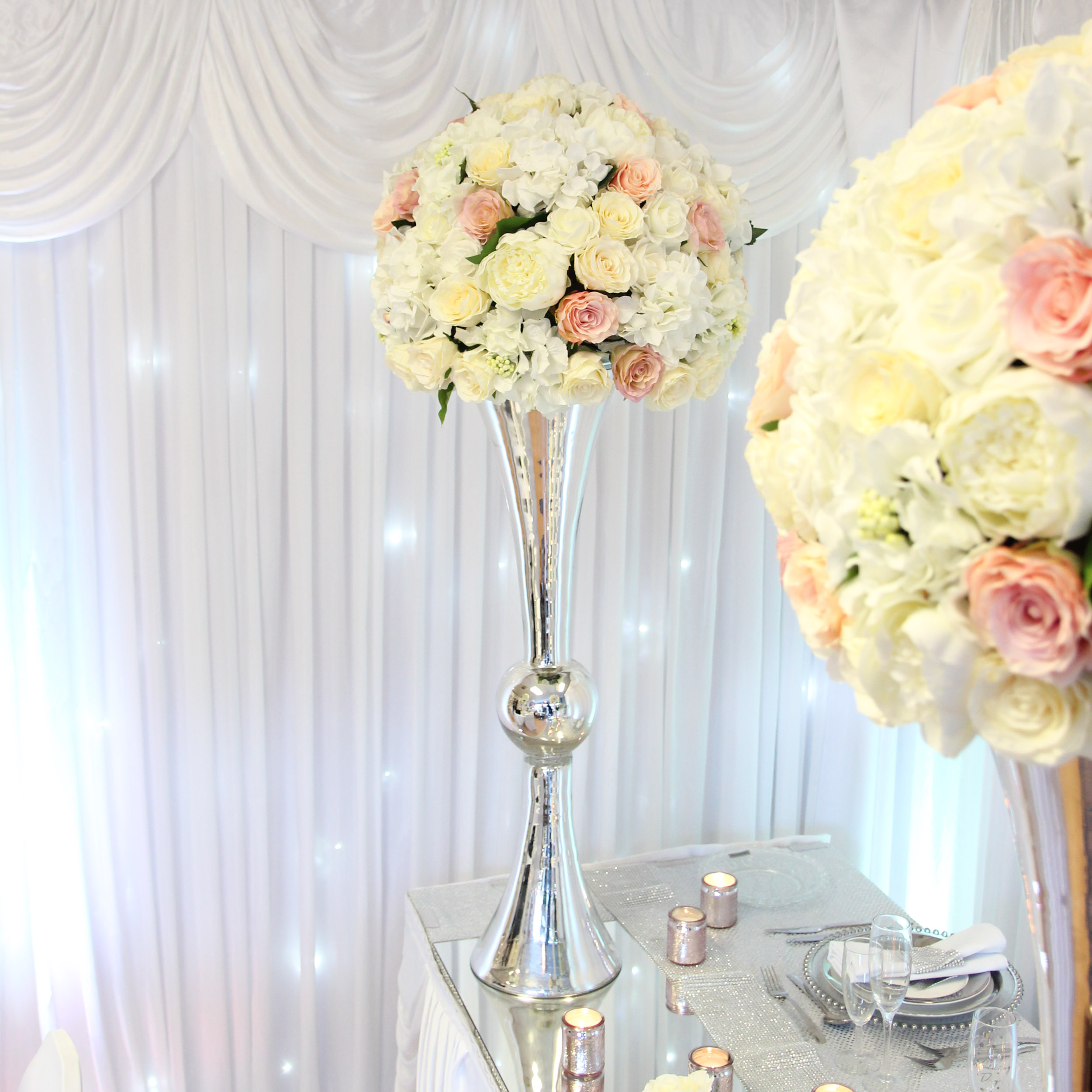 White and Pink Rose Ball