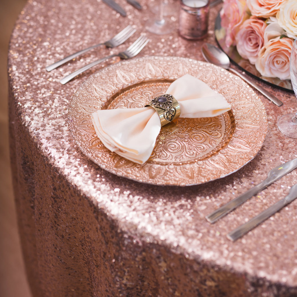 Blush Pink Sequin Table Cloth