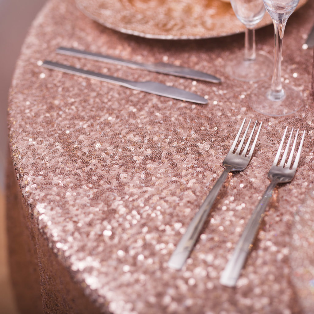 Rose Gold Sequin Table Cloths