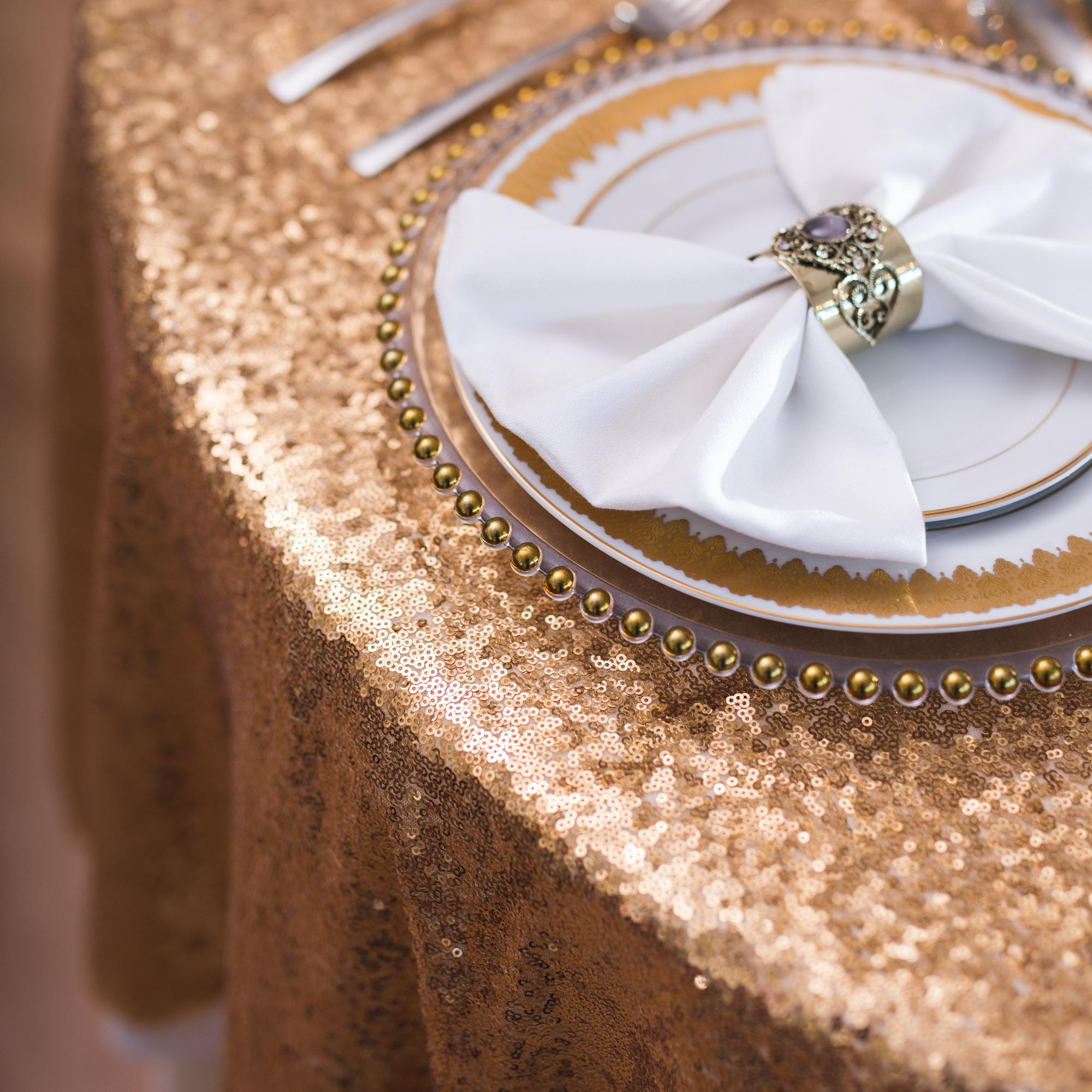 Gold Sequin Table Cloth
