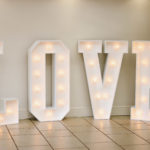 Illuminated LOVE sign