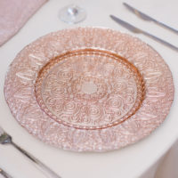 Rose Gold Glass Charger Plates