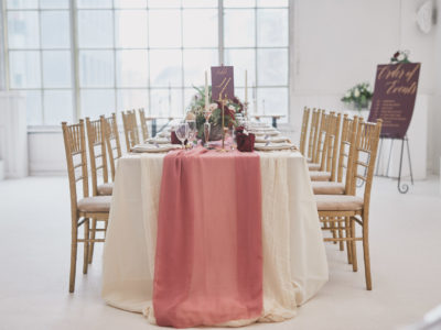 Dusky Pink Table Runner Wedding