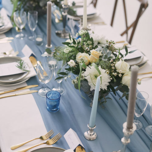 Blue Wedding Table Candle Sticks